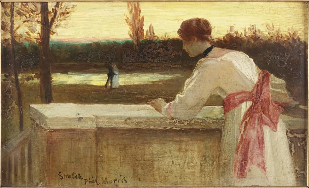 Ragazza sul balcone che guarda il lago - Laing Art Gallery, Newcastle, upon, Tyn